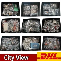 dhl 15008 84008 city street view series green grocer shop store 2462pcs bricks building blocks education toys girl gifts
