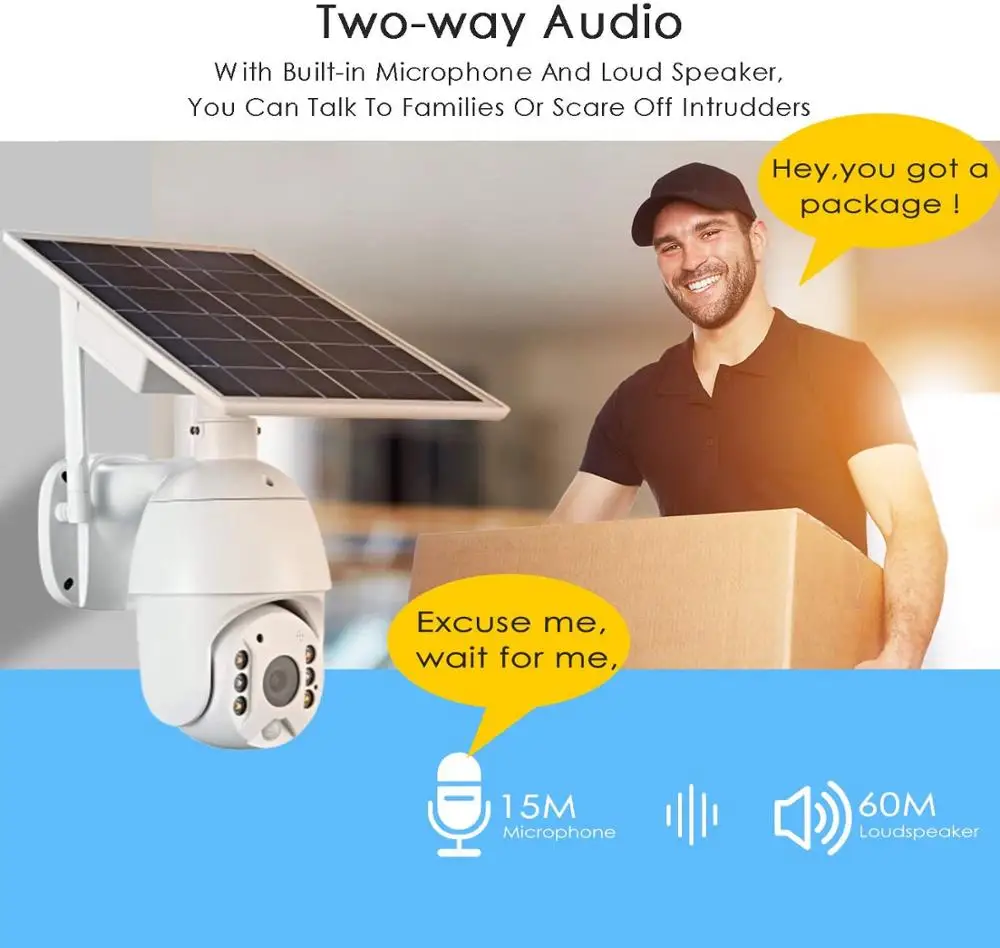 Камера видеонаблюдения ZGWANG уличная камера с поддержкой 4G/SIM-карты 1080 пикселей