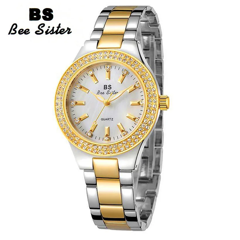 Gold Silver Quartz Wristwatch Women Clock Fashion Waterproof Stainless Steel Full Diamond Watches Women Clock Relogios Feminino