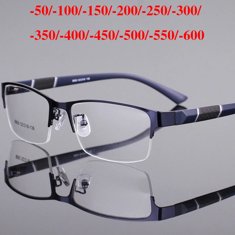 Очки Zerosun для близорукости мужские готовые оптические линзы по рецепту минус 50 100