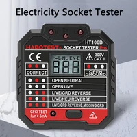 socket digital tester voltage indicator electric circuit breaker finder ground zero line us eu uk plug polarity phase check