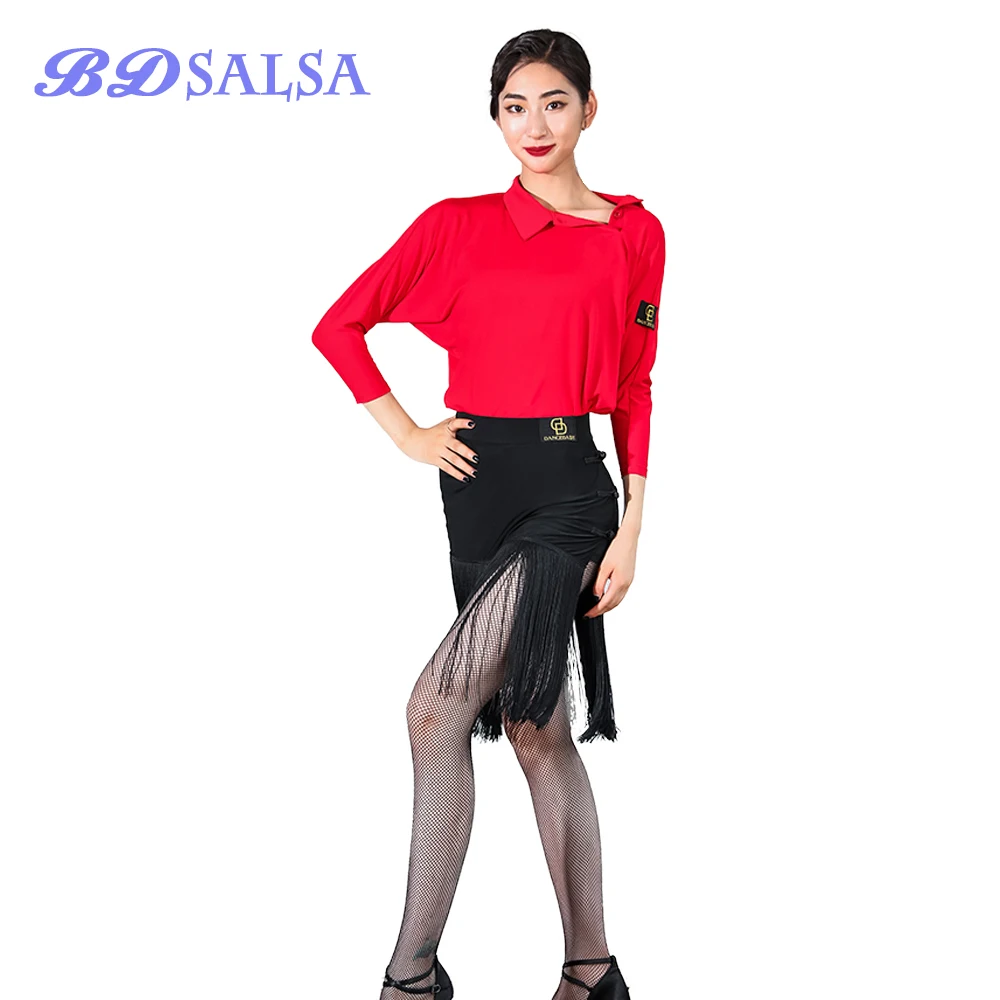 Топ женский для латиноамериканских танцев одежда тренировок пиджак с длинным
