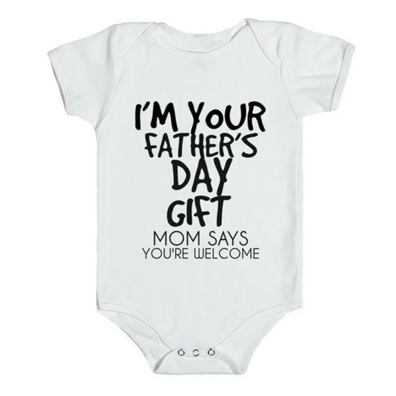 

Free shipping Father's Day Gift Baby Girls Boys Newborn Romper Jumpsuit Summer Clothes Outfits