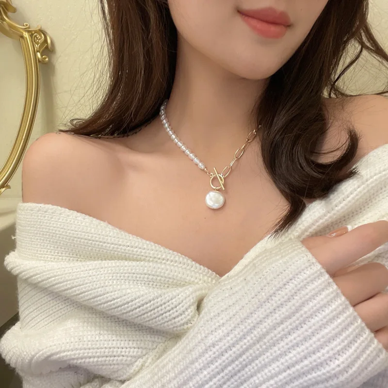 

New Fashion Patchwork Brief Necklaces for Women Lady Pearls Beautiful Necklaces Jewelry
