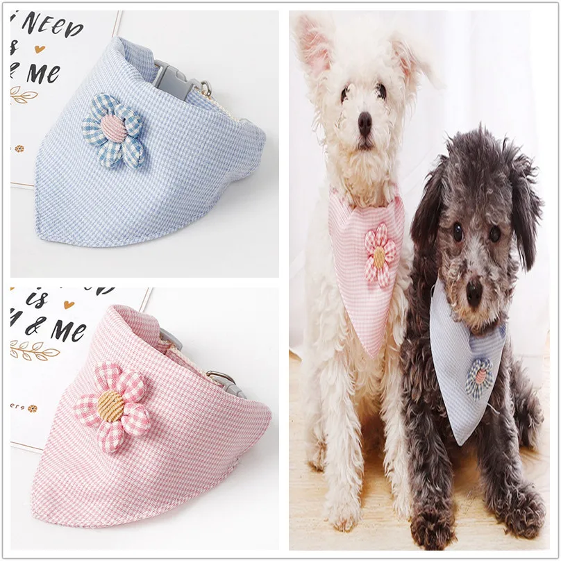 

Pet Neckerchief Cat Dog Waterproof Scarf Fashion Small Flower Triangular Saliva Towel Nylon Pet Cat Dog Accessories