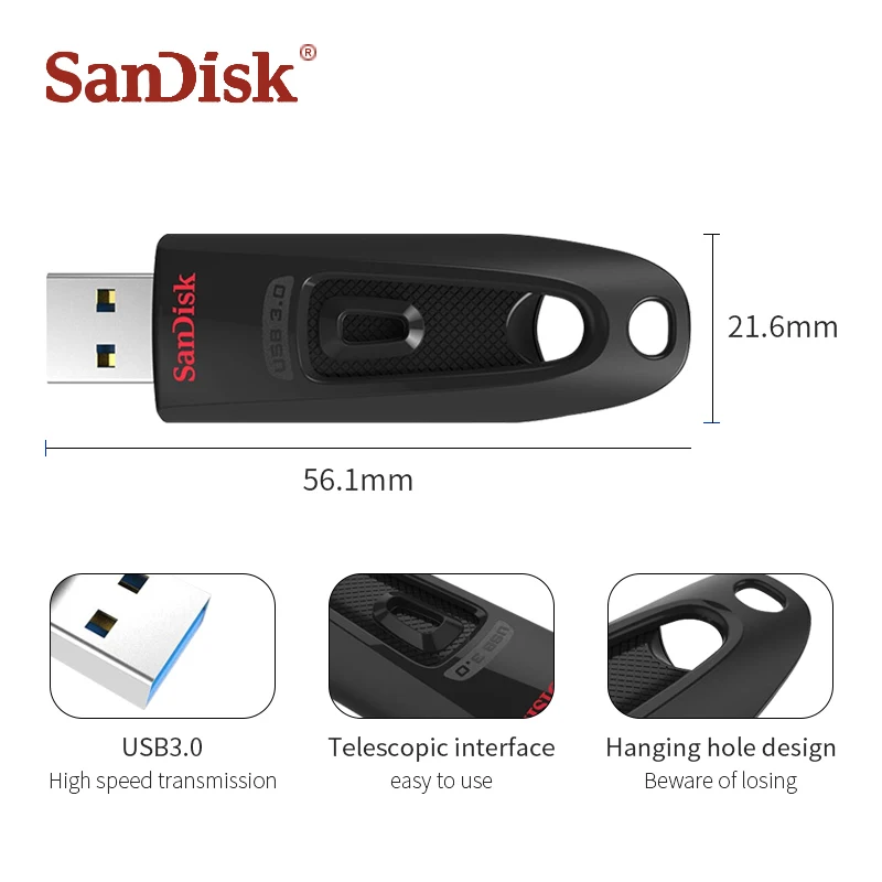 Оригинальный флеш накопитель USB SanDisk 128 ГБ 64 32 16 usb 3 0 CZ48 флешка флешка|USB