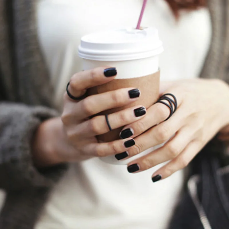 3 шт./компл. панк Многослойные Полые перекрестные миди кольца на палец женские