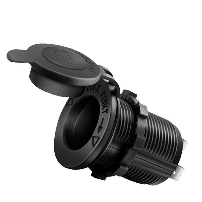 

Cigarette Lighter Socket 12V 24V Motorcycle Car Auto Boat Tractor Power Outlet Receptacle Waterproof Plug Black