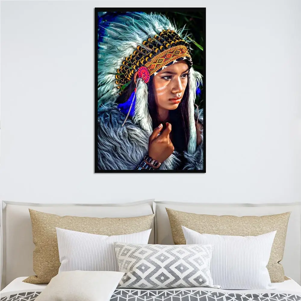 Индейцы Холст Картина красота постер Dcorative дома гостиной стены искусства