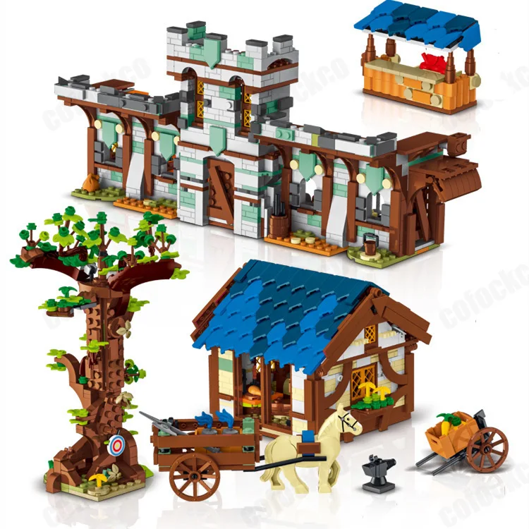 

Street View 21325 Medieval Blacksmith Barn Medievaltown Market 2160+pcs/set 99909 Building Blocks For Kids Gifts