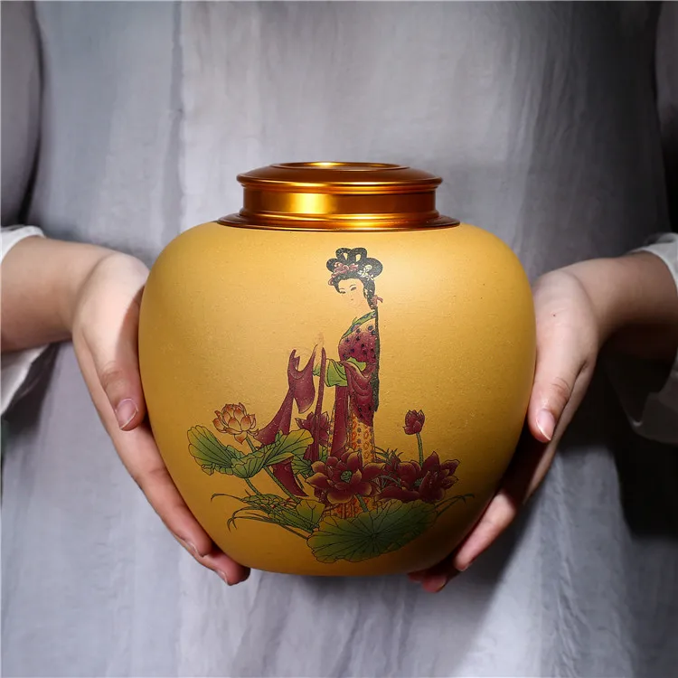 

★Yixing mine four beauty tea can high sealing anti moisture large household tea storage tank wholesale agent