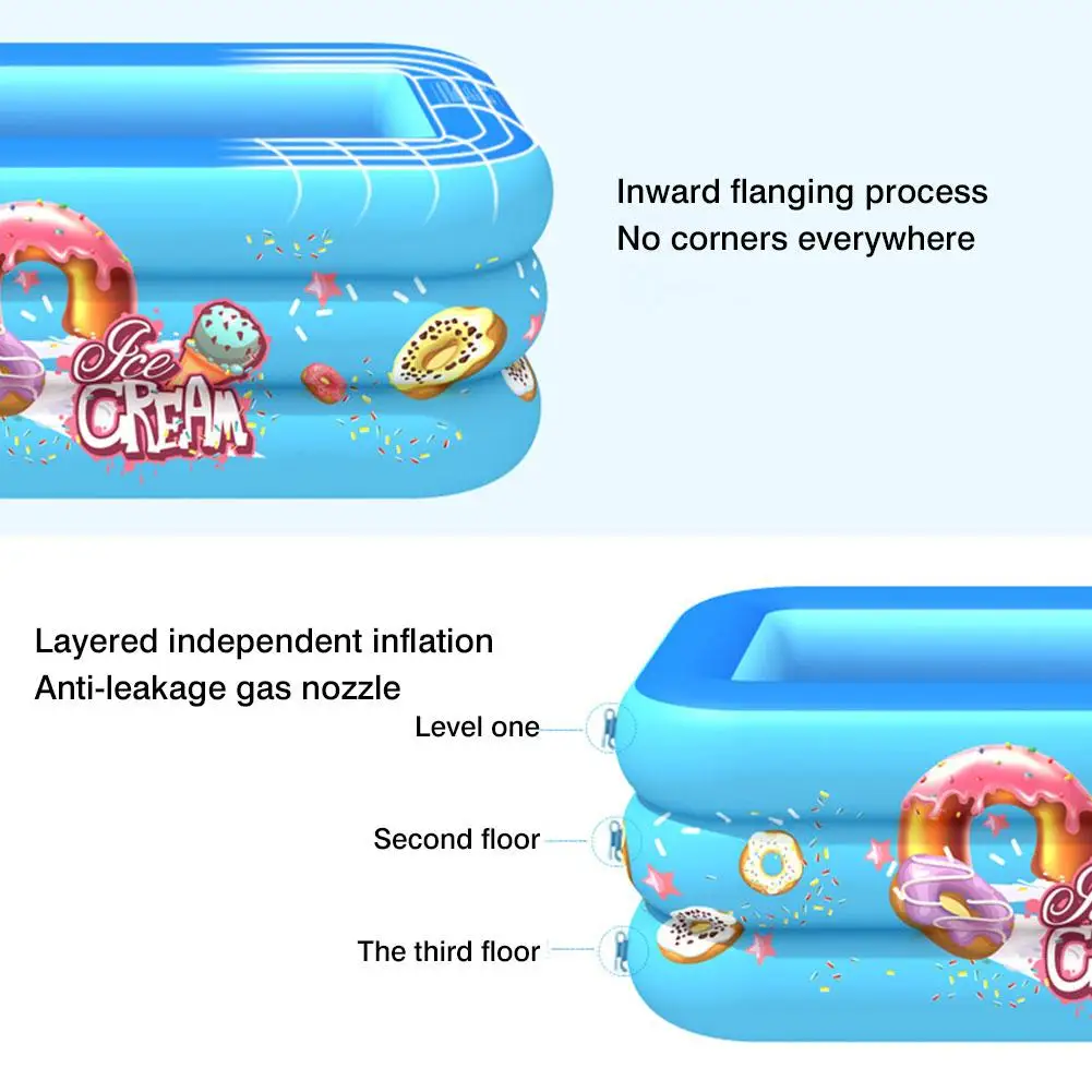 

Kids Inflatable Swimming Pool Blow Up Pool For Family Toddler Playing Center Rectangular Removable Pools Children Water Toy