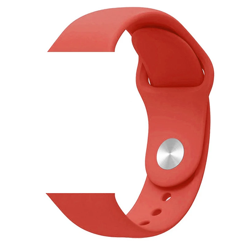 Camellia red Ремешок для Apple Watch 5 4 3 2 1 силиконовый спортивный браслет для часов Apple Watch 44 мм 40 мм 42 мм 38 мм Ror IWatch band - Цвет ремешка: Camellia red