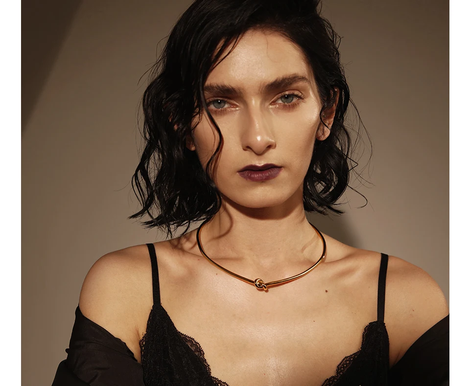 EnFashion, ожерелье-чокер с узлом из веревки, женское ожерелье золотого цвета, s подвески, чокеры, ожерелье, массивное ювелирное изделие, колье P9076