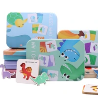 new baby wooden pattern animal dinosaur jigsaw puzzle colorful tangram toy kids montessori early education sorting games toys