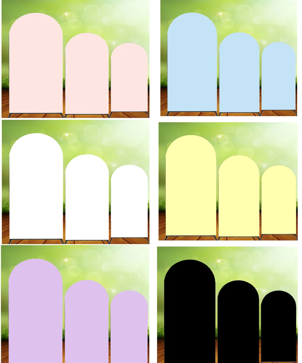

Custom Arch Backdrops Background Pink Black White Birthday Party Decoration Banner Covers Photo Shoot Doubleside Elastic Fabric
