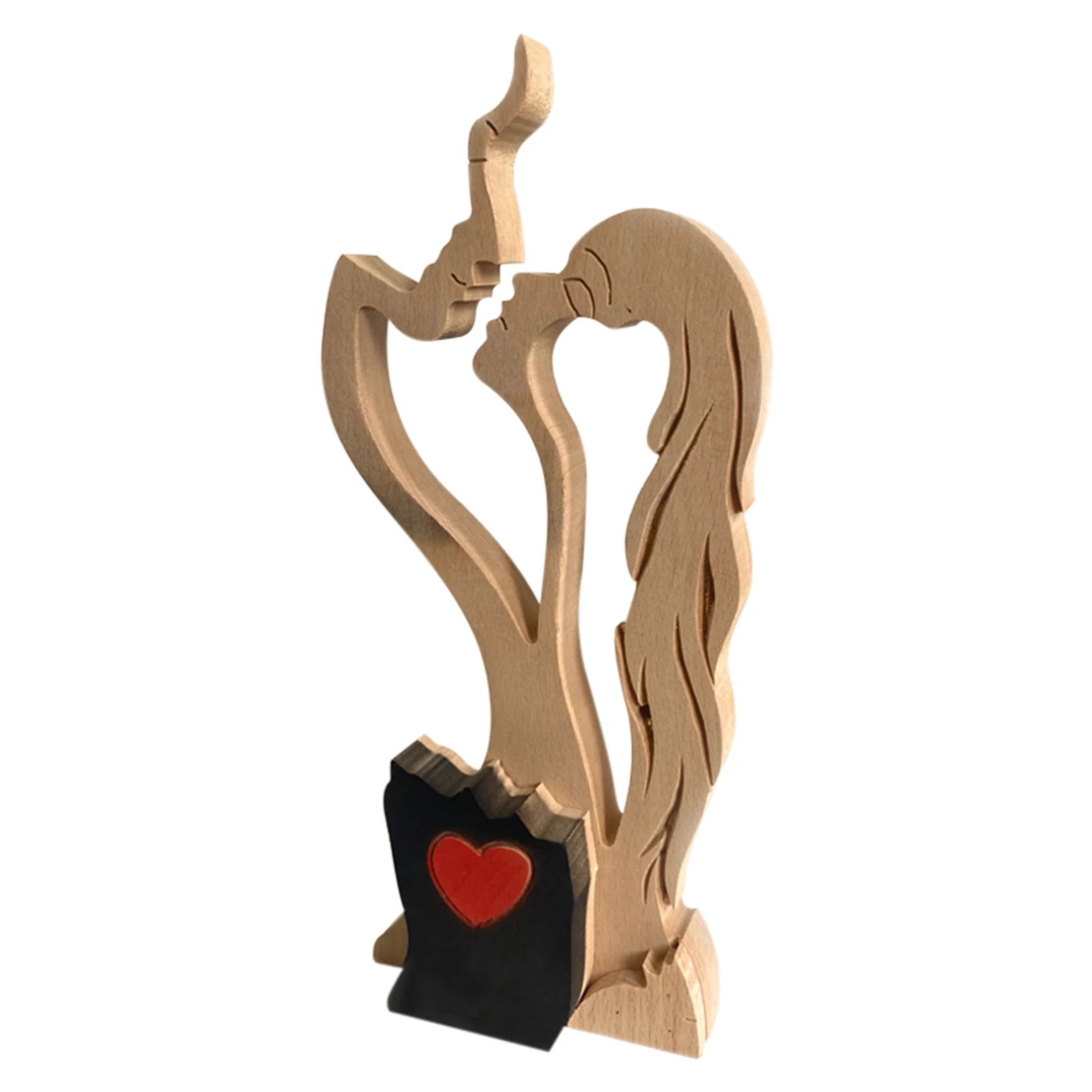 

Love Art Wooden Sculpture Home Love Kiss Statue Family Statues Resin Crafts Home Decoration Accessories For Living Room