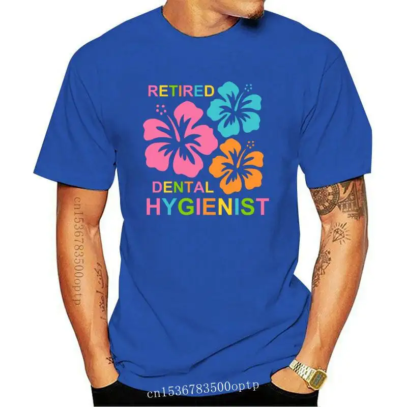 

New Tops T Shirt Women hibiscus retired dental hygienist Basic Black Short Female Tshirt