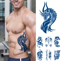 juice lasting waterproof temporary tattoo sticker dragon totem tiger wolf flash tattoos male natural body art fake tatto female