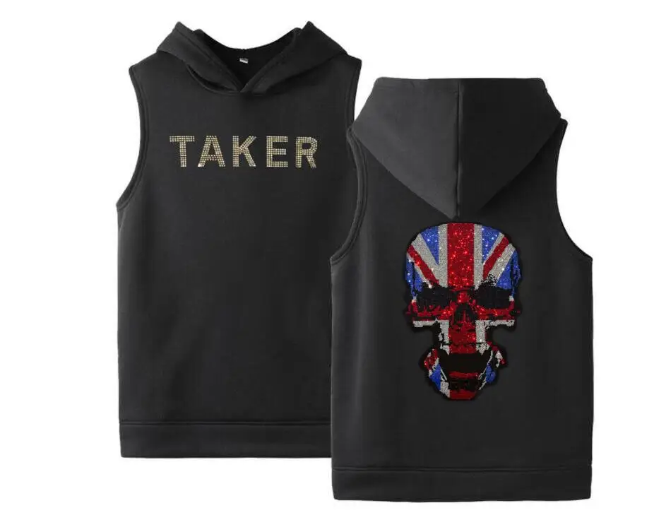 

Men Hoodies Fashion Hot Drill Oversize Men's Vest With Hat