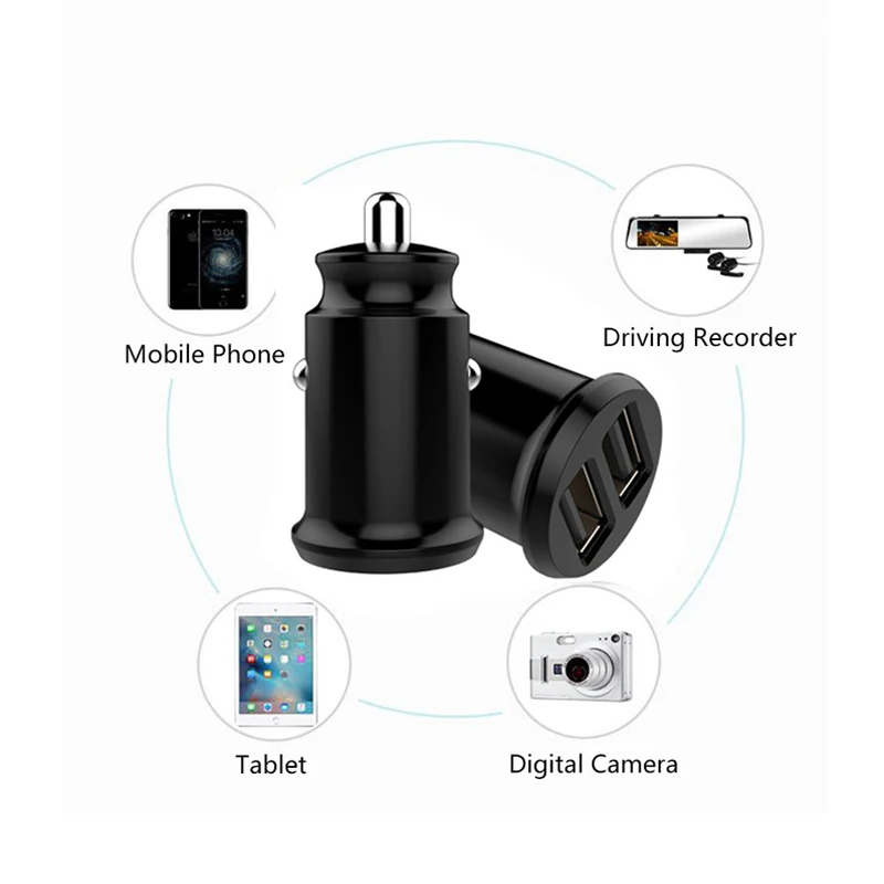 

4.8A Car Charger 2 USB Port QC Fast Quick Charge Charing 12V 24V Adapter for Mobile Phone for iPhone Samsung Xiaomi Huawei