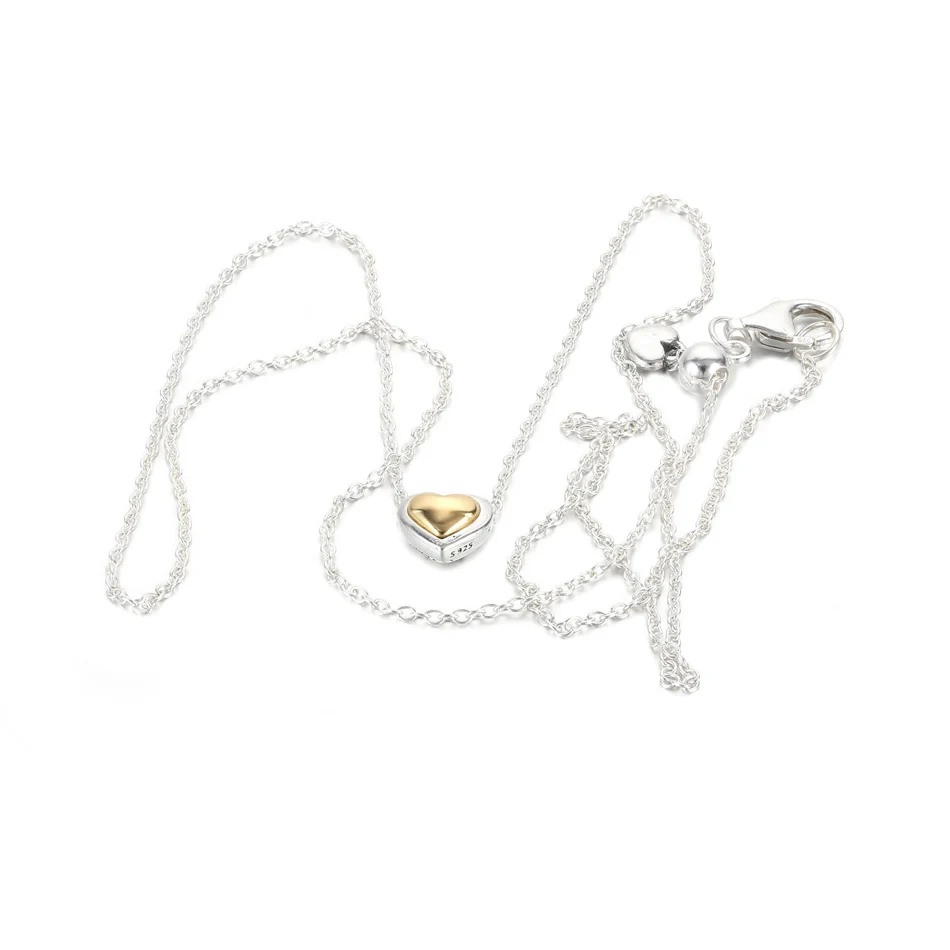 

Ожерелье S925 для женщин Куполообразное Золотое сердце колье ожерелье для девушек модный чокер подходит для женщин ювелирные изделия