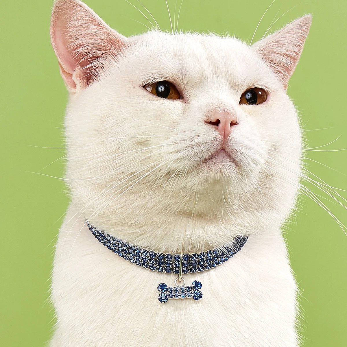 

Collar 3 Rows Rhinestone Elastic Pet Necklace Dog Chain Cat Crystal Collar Pet Supplies Small Dog Accessories tag