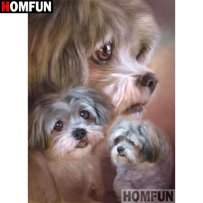 Алмазная живопись HOMFUN животный пейзаж собаки вышивка крестиком фото на заказ