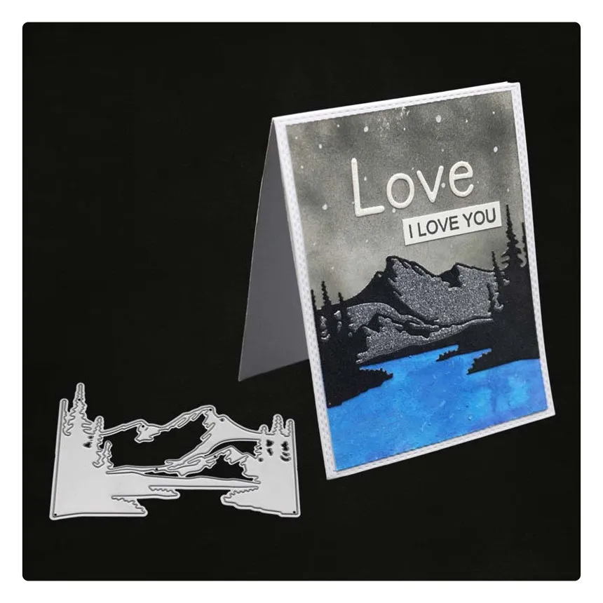 YINISE металлические режущие штампы для трафареты скрапбукинга горная речная