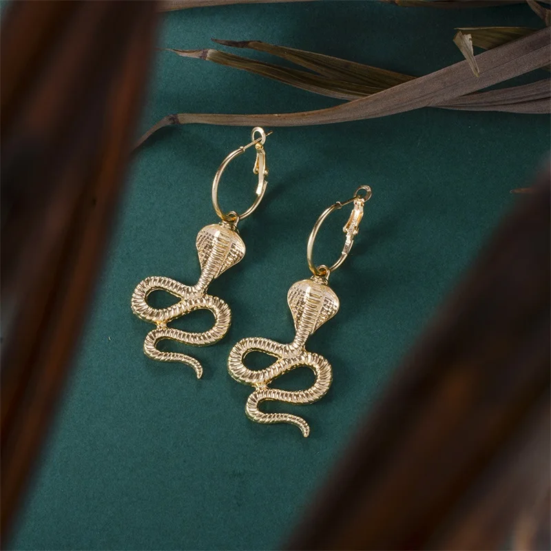 Индивидуальные женские серьги круглые глаза змейка резная подвеска золотые