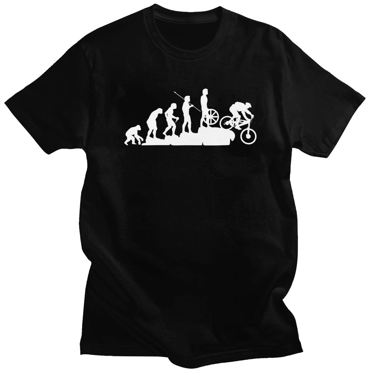 Fashion MTB Shirt Mountain Biker Evolution T-shirt Men Cool Downhill Biker Gift Casual Tshirt 100% Cotton Tee Tops High Quality