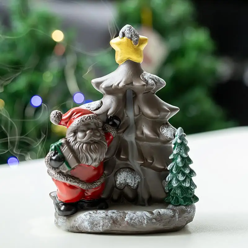 

Ceramic Backflow Incense Burner Christmas Decoration Holder Home Decor Aromatherapy Incense Burners For New Year 2022 Gifts
