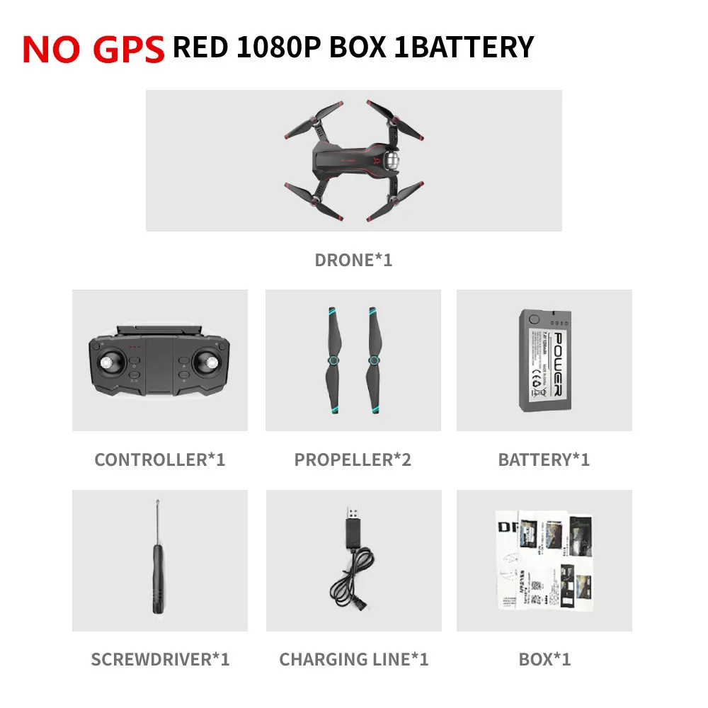 NO GPS RED1080P BOX S20 gps Дрон с 4K HD двойной X50 зум Камера оптический поток жестов фото RC вертолет Профессиональный Дрон Квадрокоптер VS SG907 E58 - Цвет: NO GPS RED1080P BOX