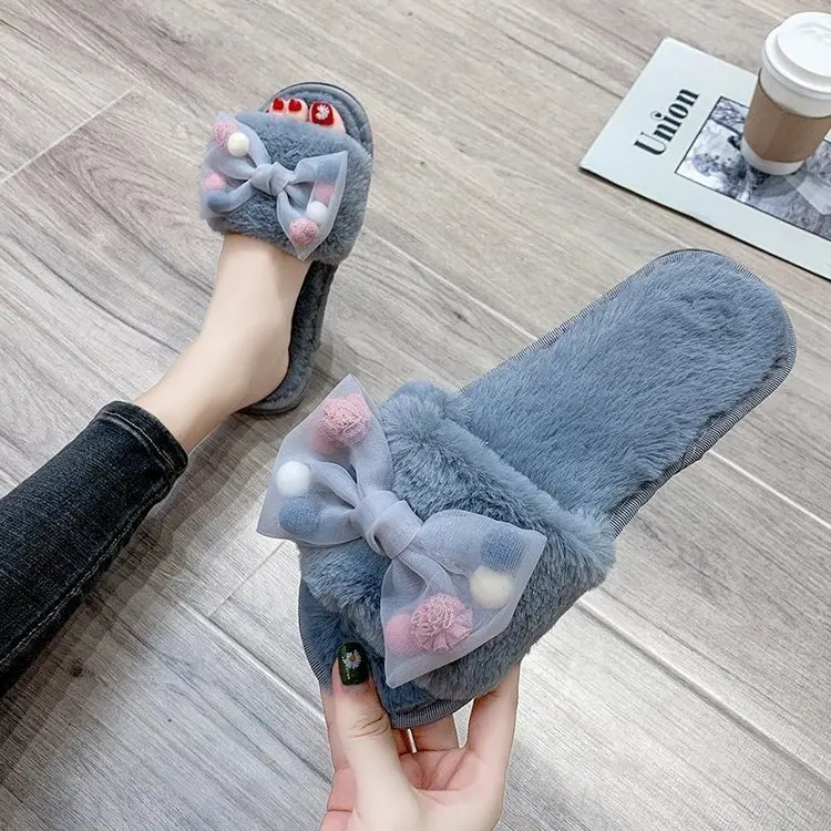 2021 New Household Cotton Slippers Ladies Autumn and Winter Comfortable Slippers Furry Slippers Women Fashion Women's Shoes