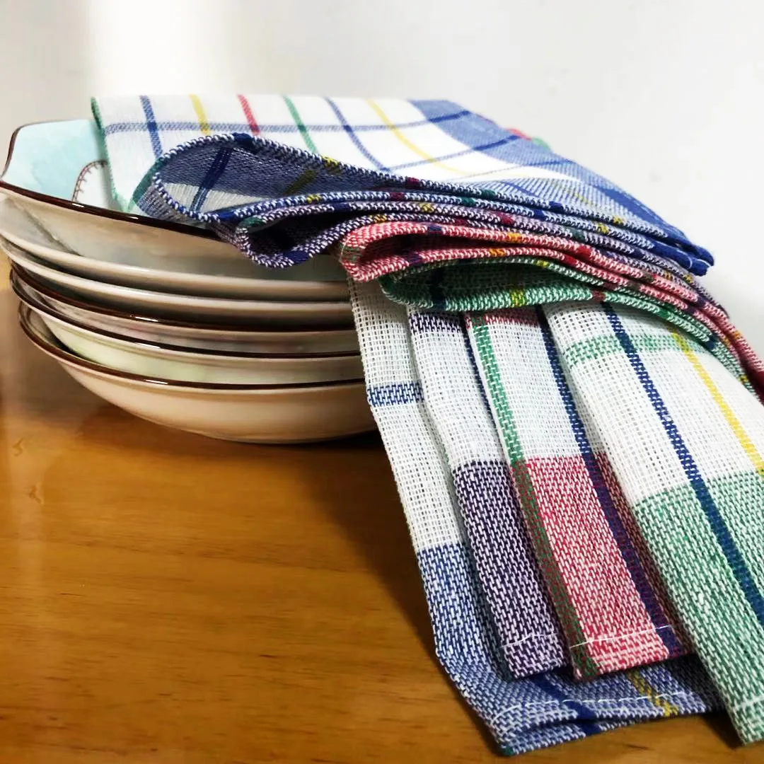 

Fabric Yarn-dyed Soft Absorbent Cotton Kitchen Supplies Dish Towel Napkin Placemat Tea Towel 13*23 Inch Baking Accessories