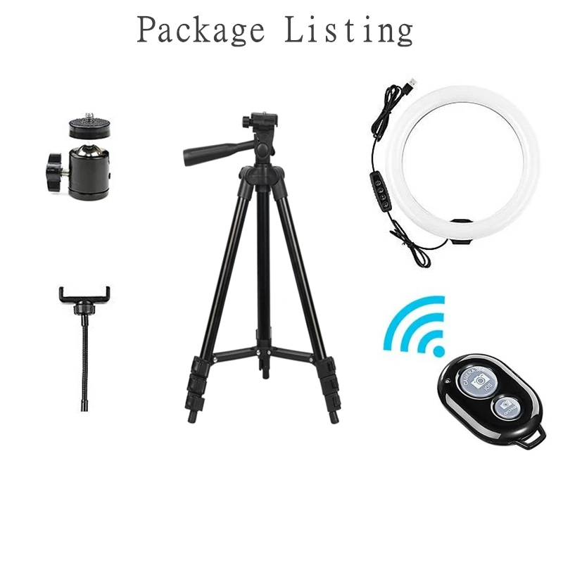 

10Inch Ring Light LED Selfie Ring Fill Lamp with Tripod Stand Photography Lighting for Makeup YouTube Live Streaming TikTok