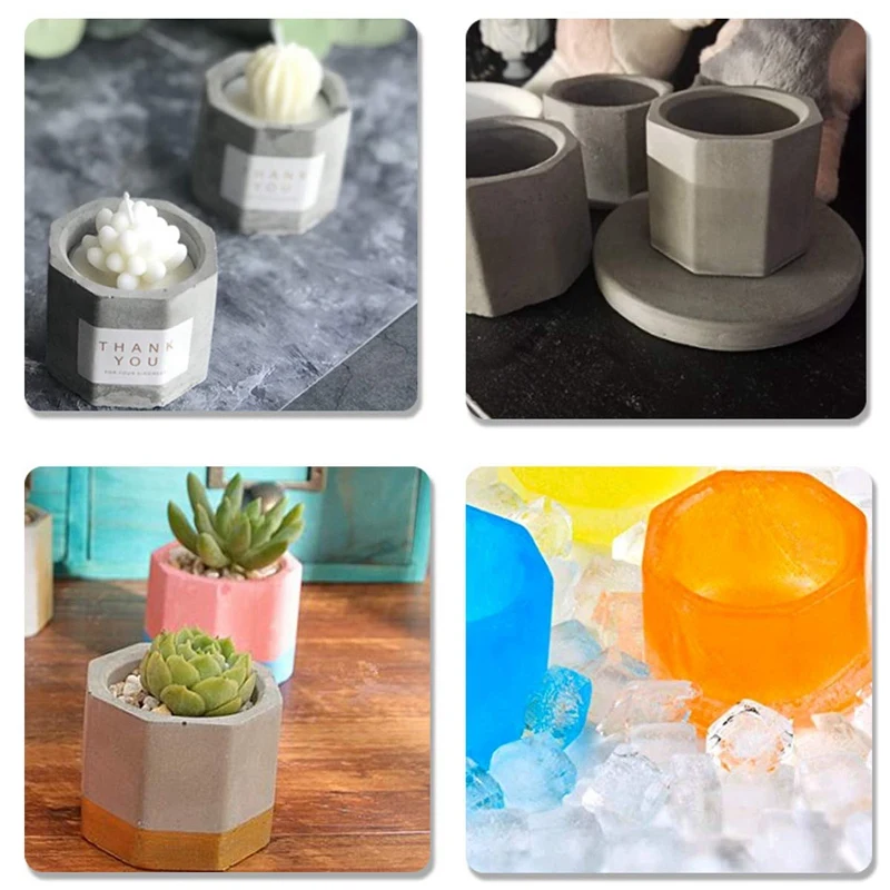 3 упак. Мини восьмиугольник цветочный горшок Силиконовые формы суккулент