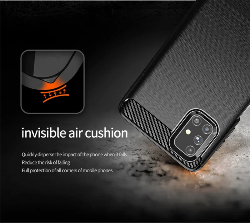 

For Capas Samsung Galaxg M51 Case For Samsung M51 Anti-knock TPU Brushed Rugger Silicone Phone Cases For Samsung Galaxg M51