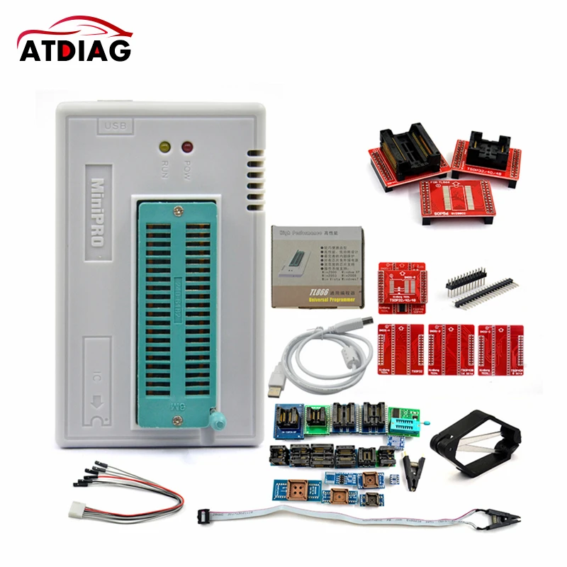 Программатор TL866II Plus универсальный USB программатор с 28 адаптерами Bios/ECU + 17