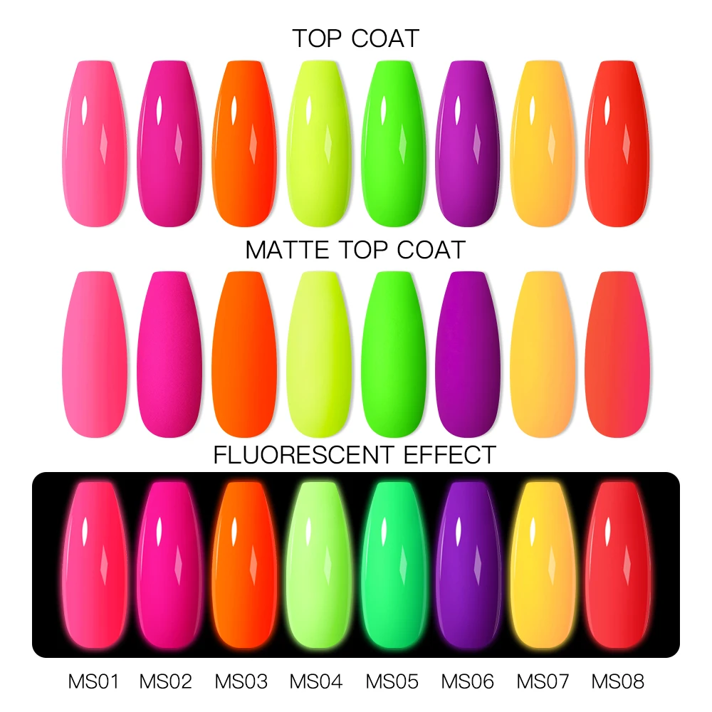 MSRUIOO 8 мл светящийся неоновый телесный Розовый Гель лак для ногтей флуоресцентный