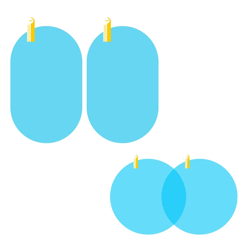 

2pcs/set Car Rearview Mirror Window Rainproof Protective Film Anti Scratch-proof Multifunctional Waterproof Fog Films w/Scraper