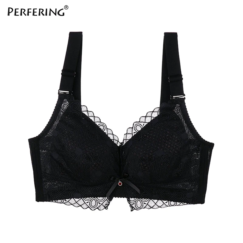 Black Perfering, сексуальные кружевные бюстгальтеры размера плюс, полная чашка, без бретелек, пуш-ап, бюстгальтер для женщин, C D, минимайзер, большой бюстгальтер, Bragas, женское белье - Цвет: Black
