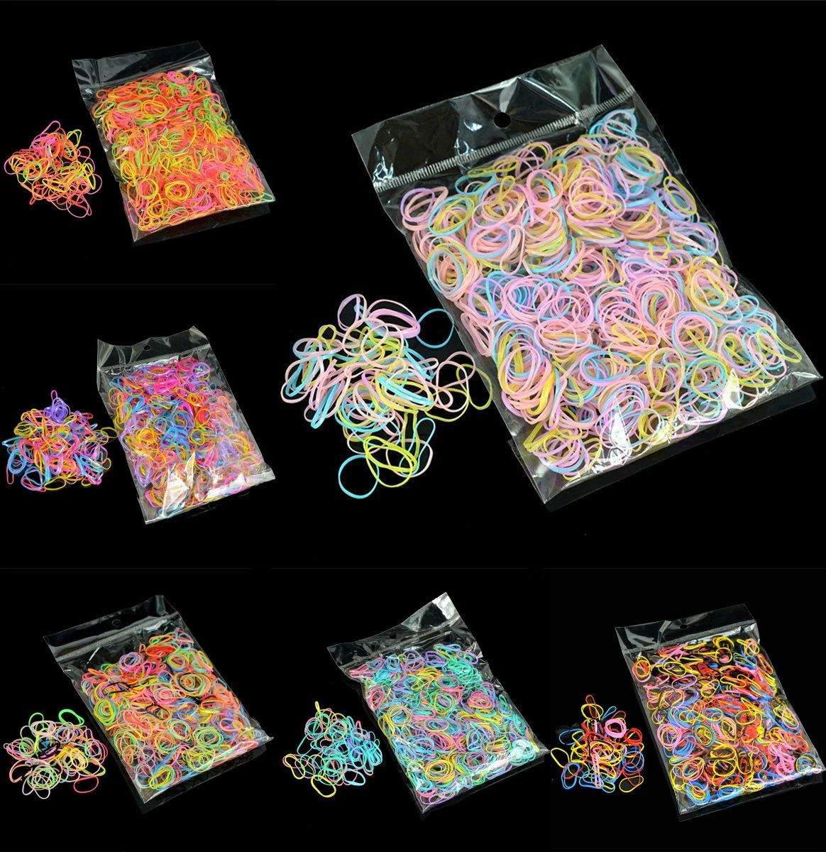 Резинки для волос Эластичные разноцветные 1000 шт.| |