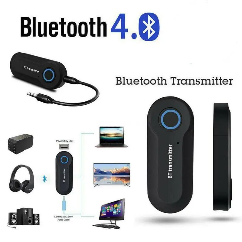 Bluetooth Transmitter 3.5MM Jack Audio Adapter Wireless Bluetooth 4.0 Stereo Audio Transmitter Adapter for Headphones TV