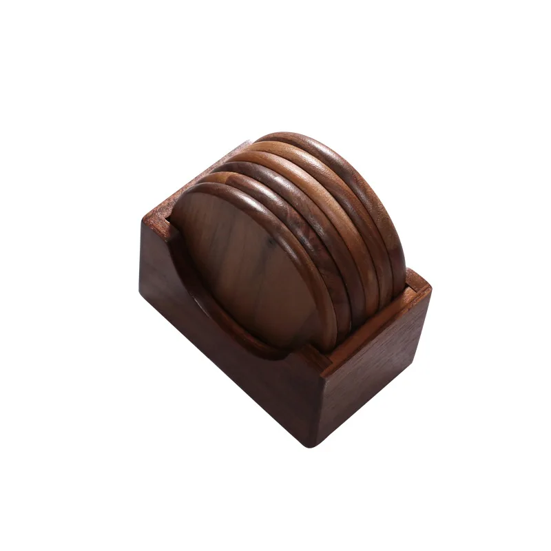 

6 pics/lot Japanese Creative Wooden Place mat Tea Coffee Mug Cups Mat Pads Set Heat-resistant Drink Coasters Table Accessories