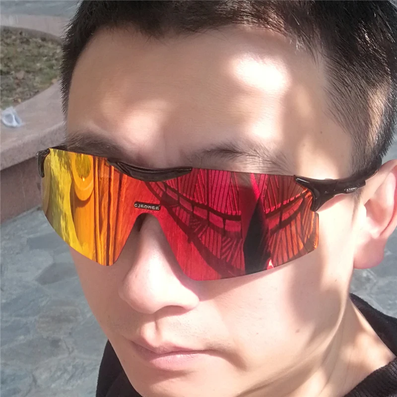 Evzero полноцветные линзы поляризованные TR90 спортивные очки мужские MTB горная