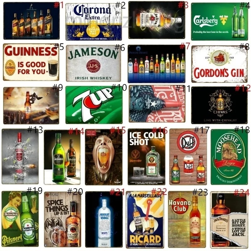 Ретро лед холодное вино пиво налет виски металлические жестяные знаки картина