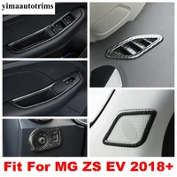 carbon fiber look car abs accessories pillar a speaker window lift button air ac vent cover trim for mg zs ev 2018 2022