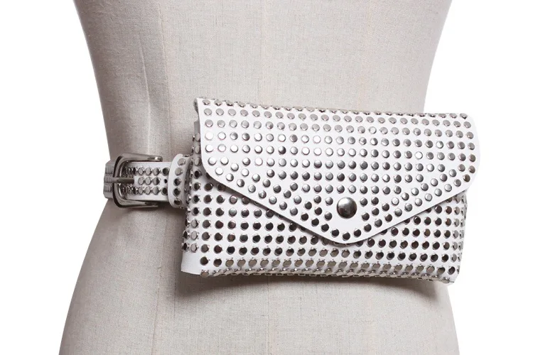 Studded wallet leather belt ladies belt bag cool cell phone bag jeans retro style ladies belt new