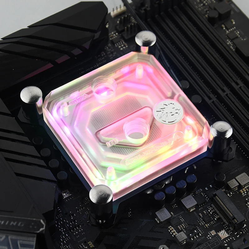 Bykski cpu водоблок используется для INTEL LGA1150 1151 1155 1156 2011X99 прозрачный RGB поддержка 5 в 3PIN GND разъем к материнской плате